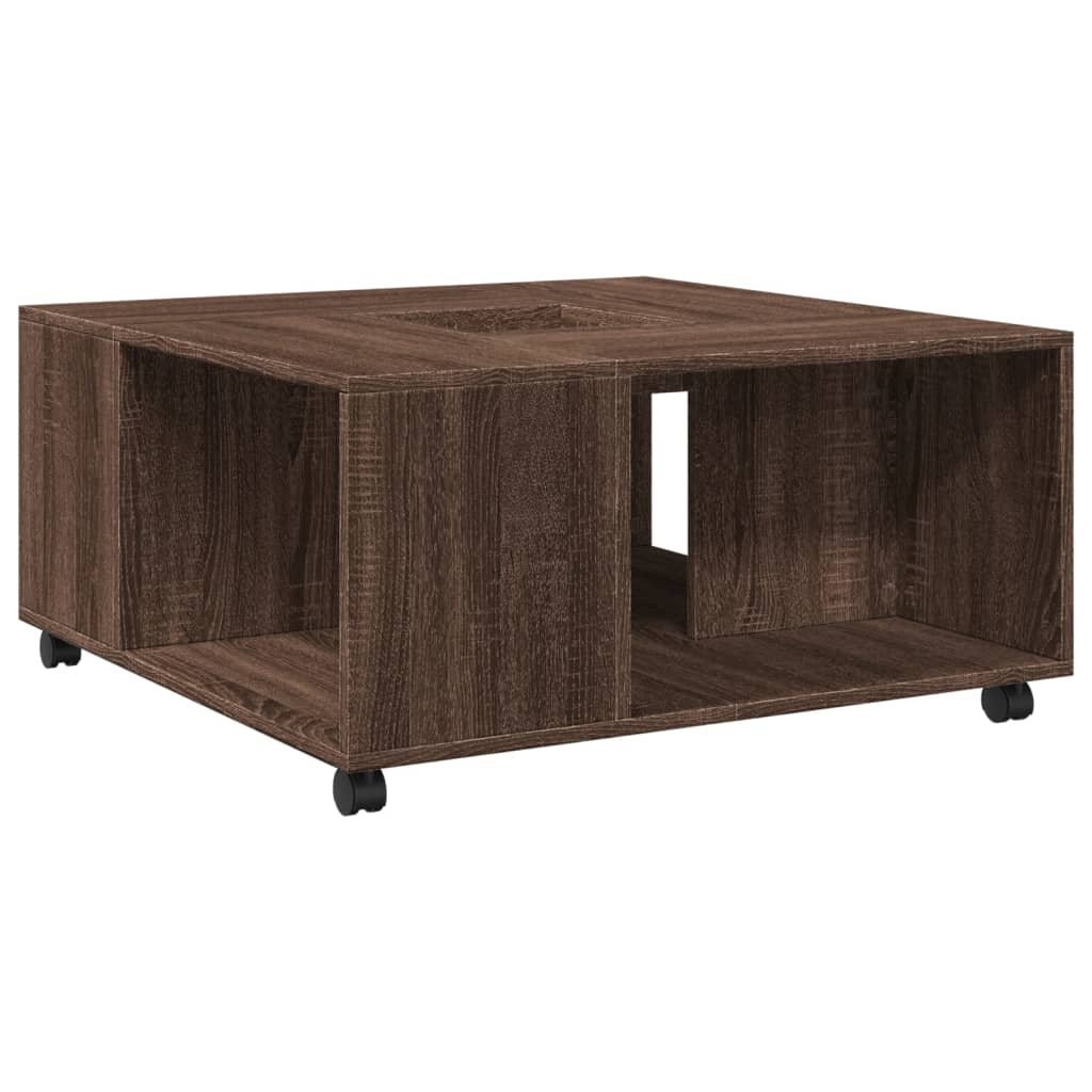 vidaXL Măsuță de cafea, stejar maro, 80x80x40 cm, lemn prelucrat vidaXL Măsuță de cafea, stejar maro, 80x80x40 cm, lemn prelucrat
