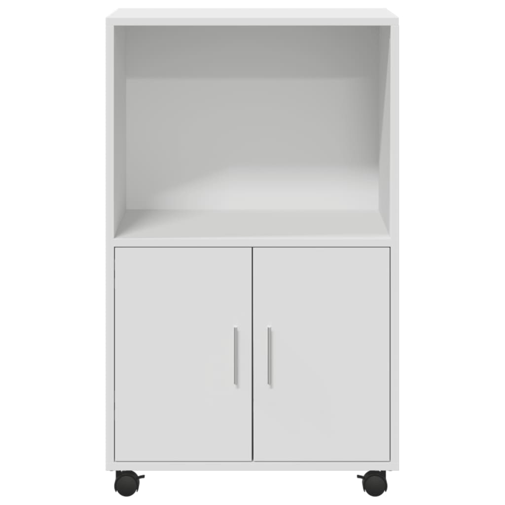 vidaXL Dulap cu roți, alb, 55x40x91 cm, lemn prelucrat