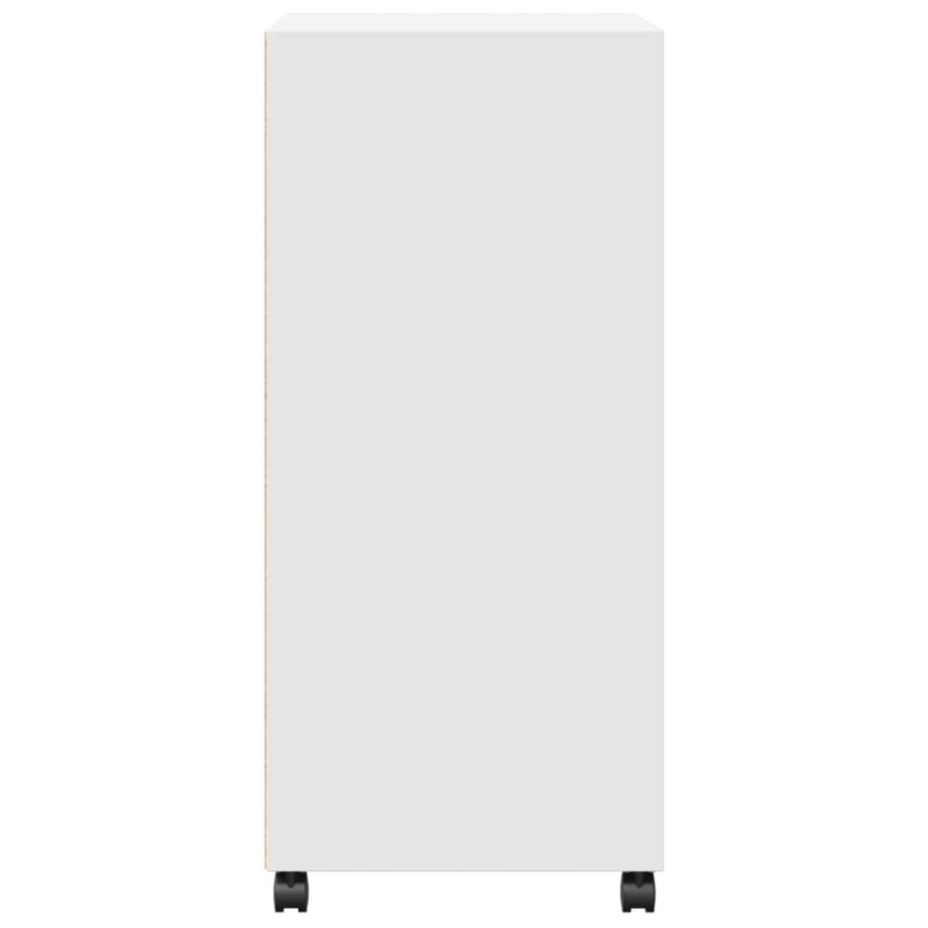 vidaXL Dulap cu roți, alb, 55x40x91 cm, lemn prelucrat