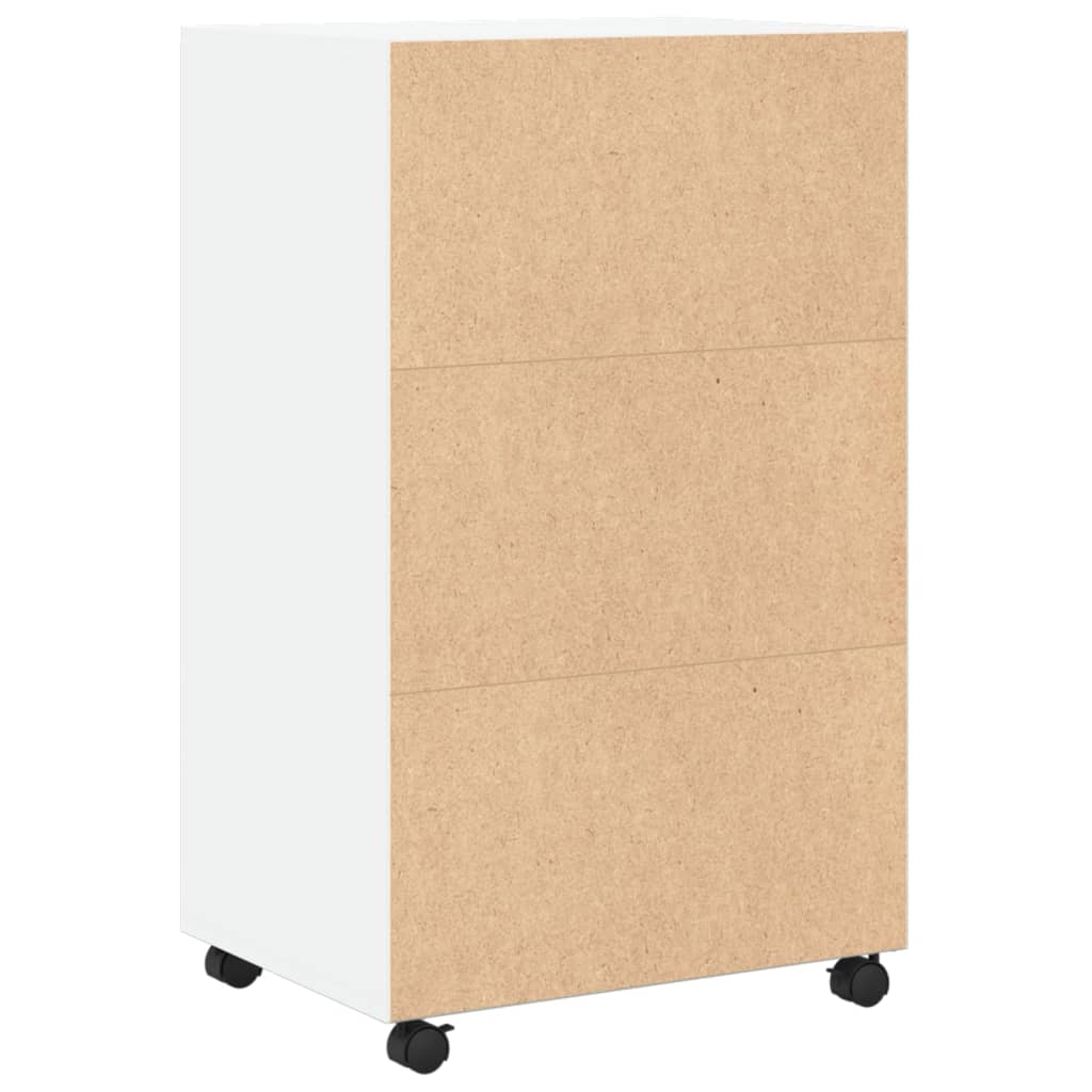 vidaXL Dulap cu roți, alb, 55x40x91 cm, lemn prelucrat