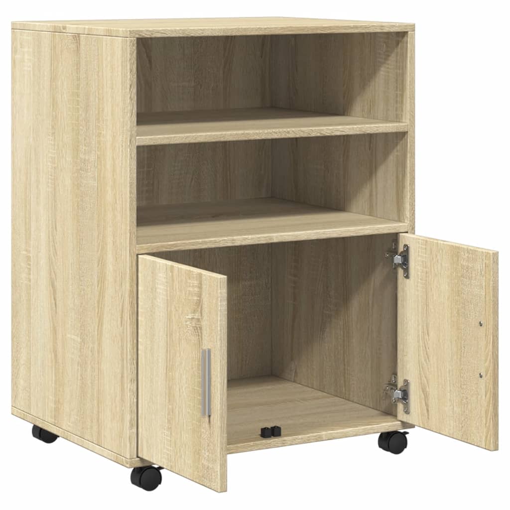 vidaXL Dulap cu roți, stejar sonoma, 55x40x91 cm, lemn prelucrat vidaXL Dulap cu roți, stejar sonoma, 55x40x91 cm, lemn prelucrat