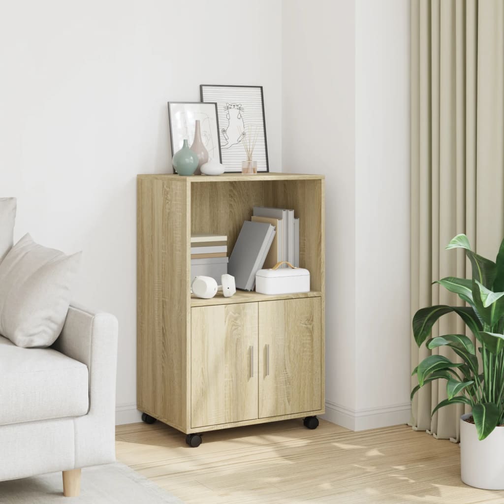 vidaXL Dulap cu roți, stejar sonoma, 55x40x91 cm, lemn prelucrat vidaXL Dulap cu roți, stejar sonoma, 55x40x91 cm, lemn prelucrat