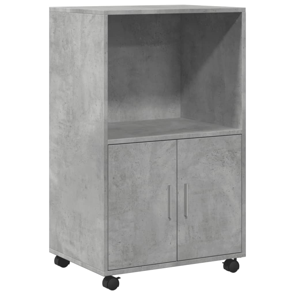 vidaXL Dulap cu roți, gri beton, 55x40x91 cm, lemn prelucrat vidaXL Dulap cu roți, gri beton, 55x40x91 cm, lemn prelucrat