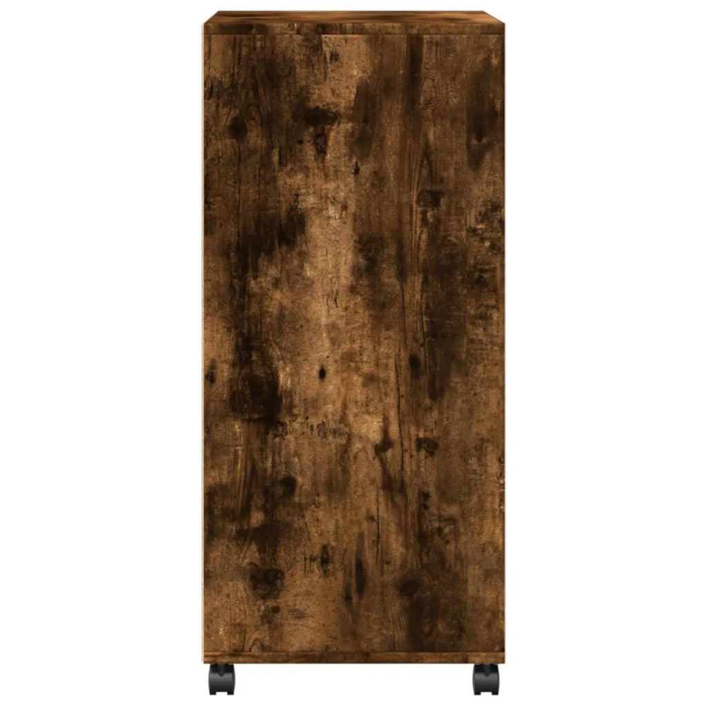 vidaXL Dulap cu roți, stejar fumuriu, 55x40x91 cm, lemn prelucrat vidaXL Dulap cu roți, stejar fumuriu, 55x40x91 cm, lemn prelucrat