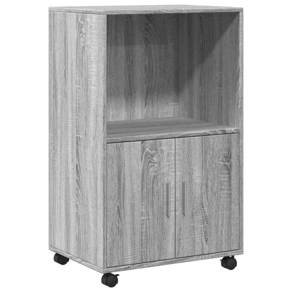 vidaXL Dulap cu roți, gri sonoma, 55x40x91 cm, lemn compozit vidaXL Dulap cu roți, gri sonoma, 55x40x91 cm, lemn compozit