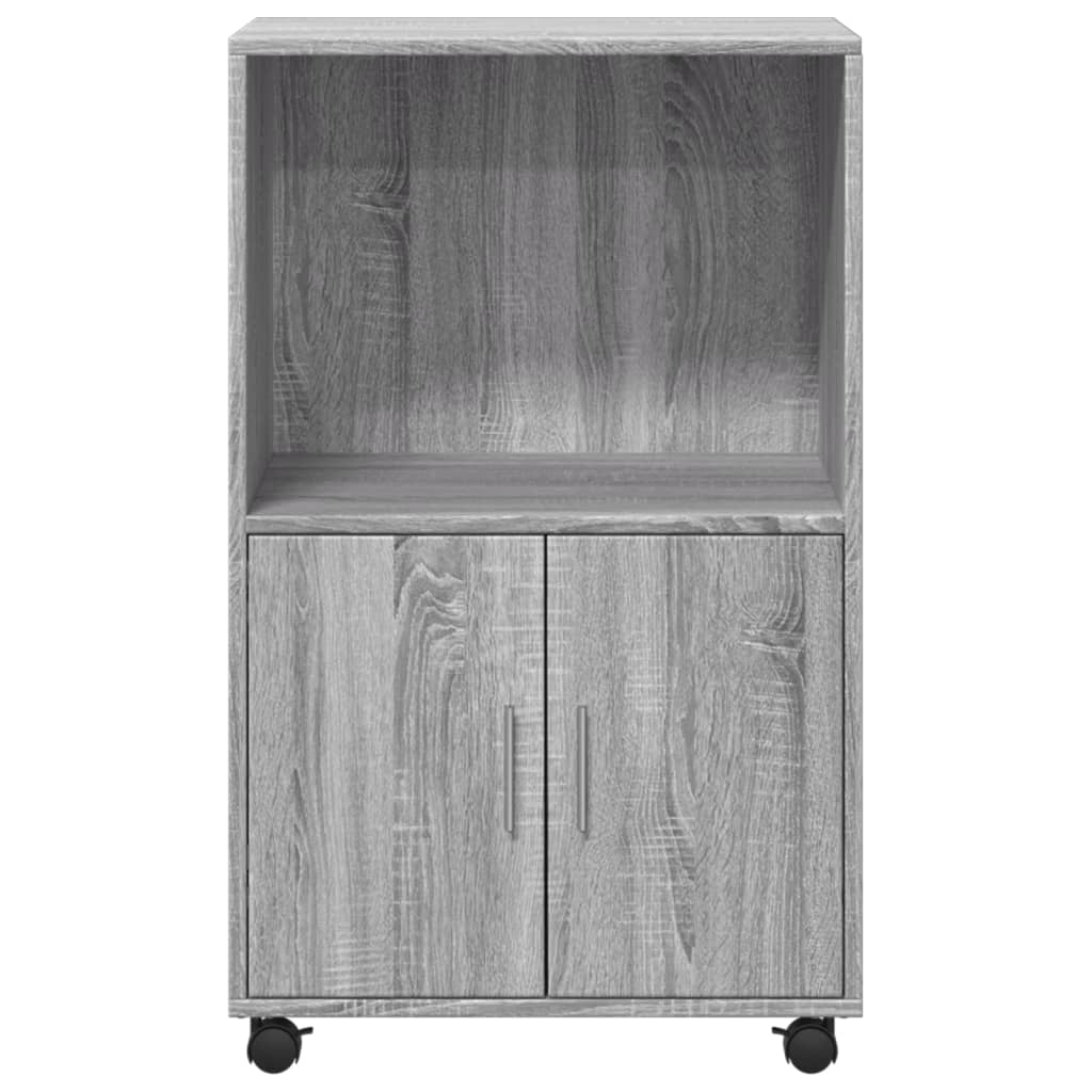 vidaXL Dulap cu roți, gri sonoma, 55x40x91 cm, lemn compozit vidaXL Dulap cu roți, gri sonoma, 55x40x91 cm, lemn compozit