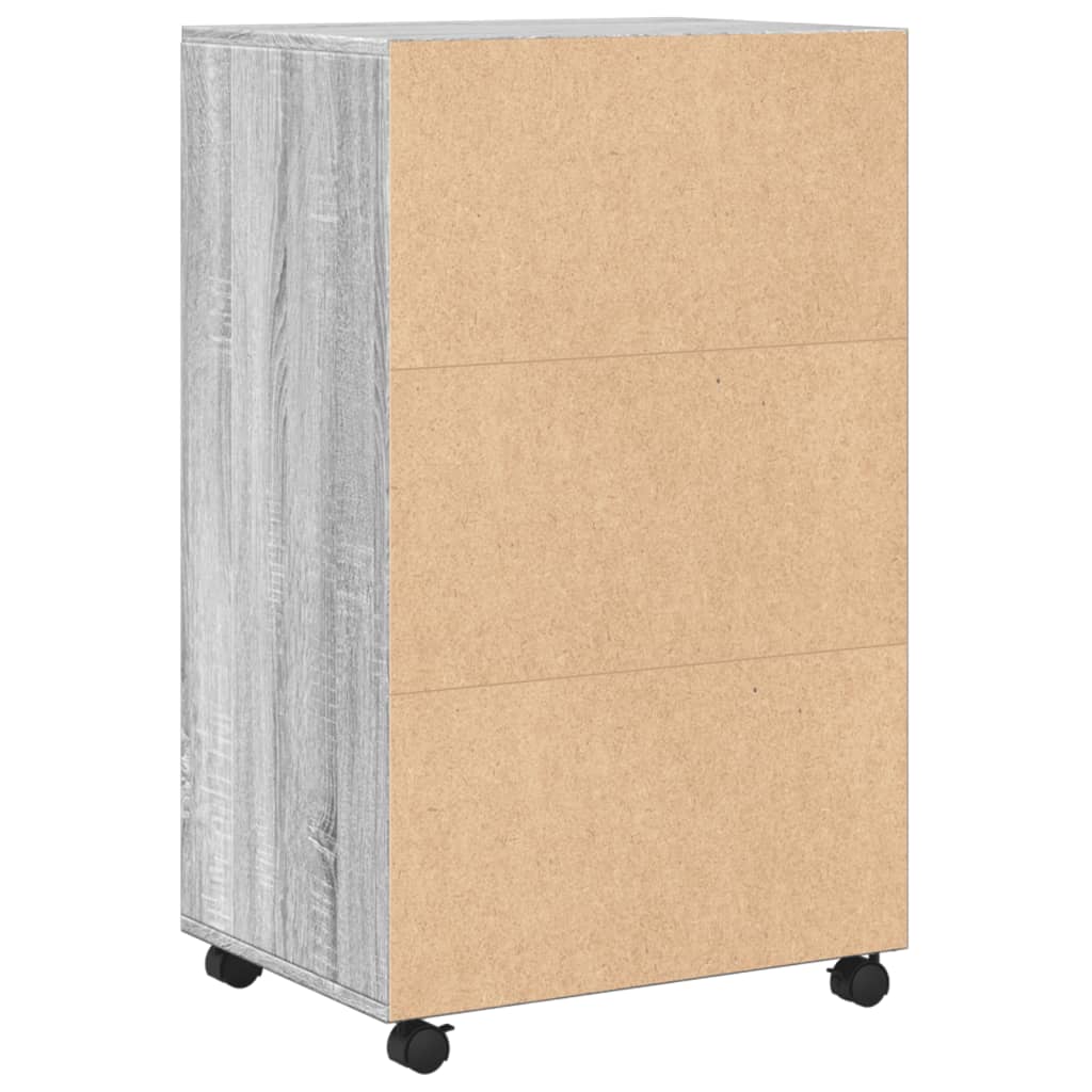 vidaXL Dulap cu roți, gri sonoma, 55x40x91 cm, lemn compozit vidaXL Dulap cu roți, gri sonoma, 55x40x91 cm, lemn compozit