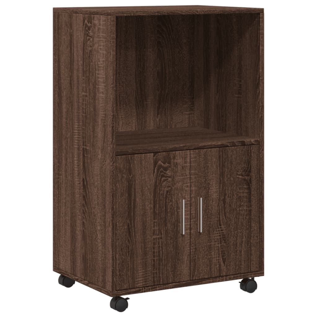 vidaXL Dulap cu roți, stejar maro, 55x40x91 cm, lemn compozit vidaXL Dulap cu roți, stejar maro, 55x40x91 cm, lemn compozit