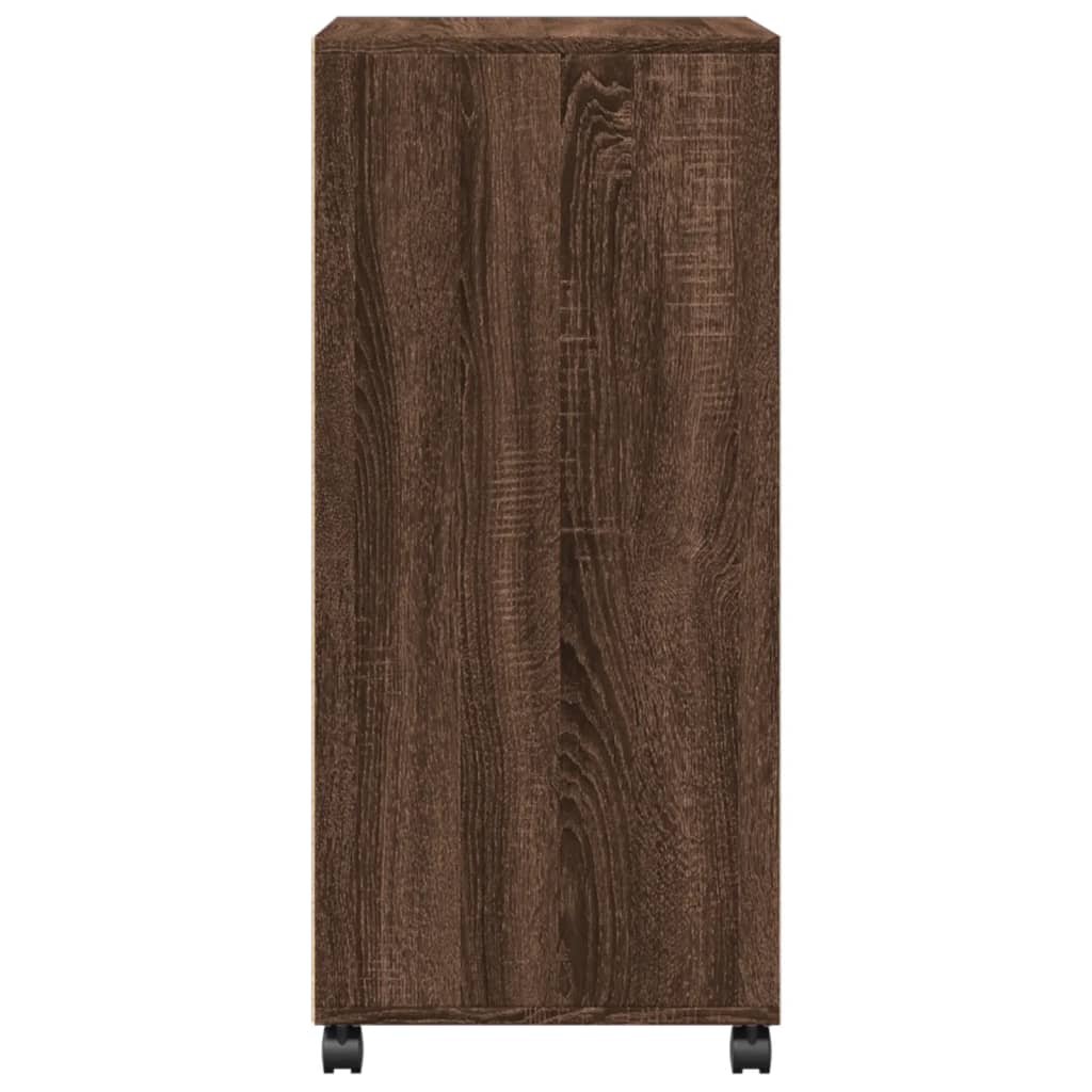 vidaXL Dulap cu roți, stejar maro, 55x40x91 cm, lemn compozit vidaXL Dulap cu roți, stejar maro, 55x40x91 cm, lemn compozit