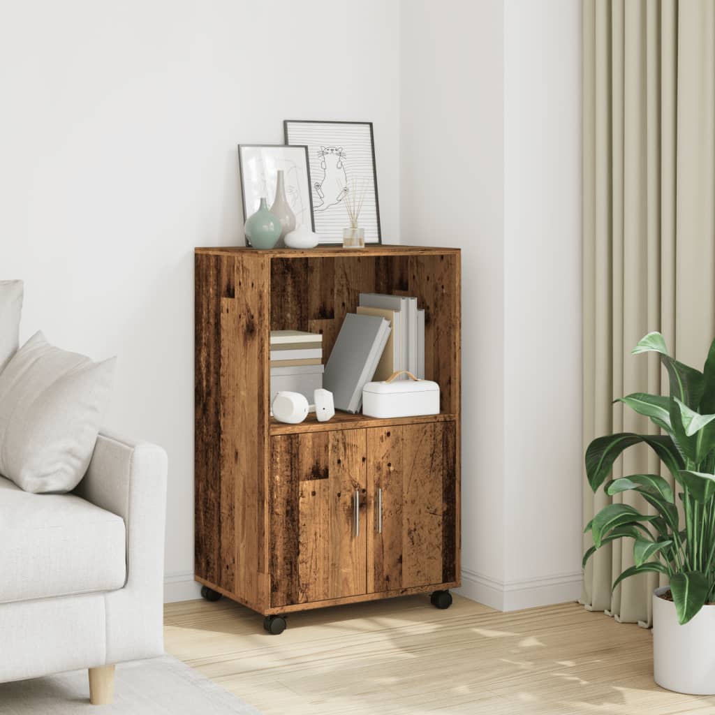 vidaXL Dulap cu roți, lemn vechi, 55x40x91 cm, lemn prelucrat vidaXL Dulap cu roți, lemn vechi, 55x40x91 cm, lemn prelucrat