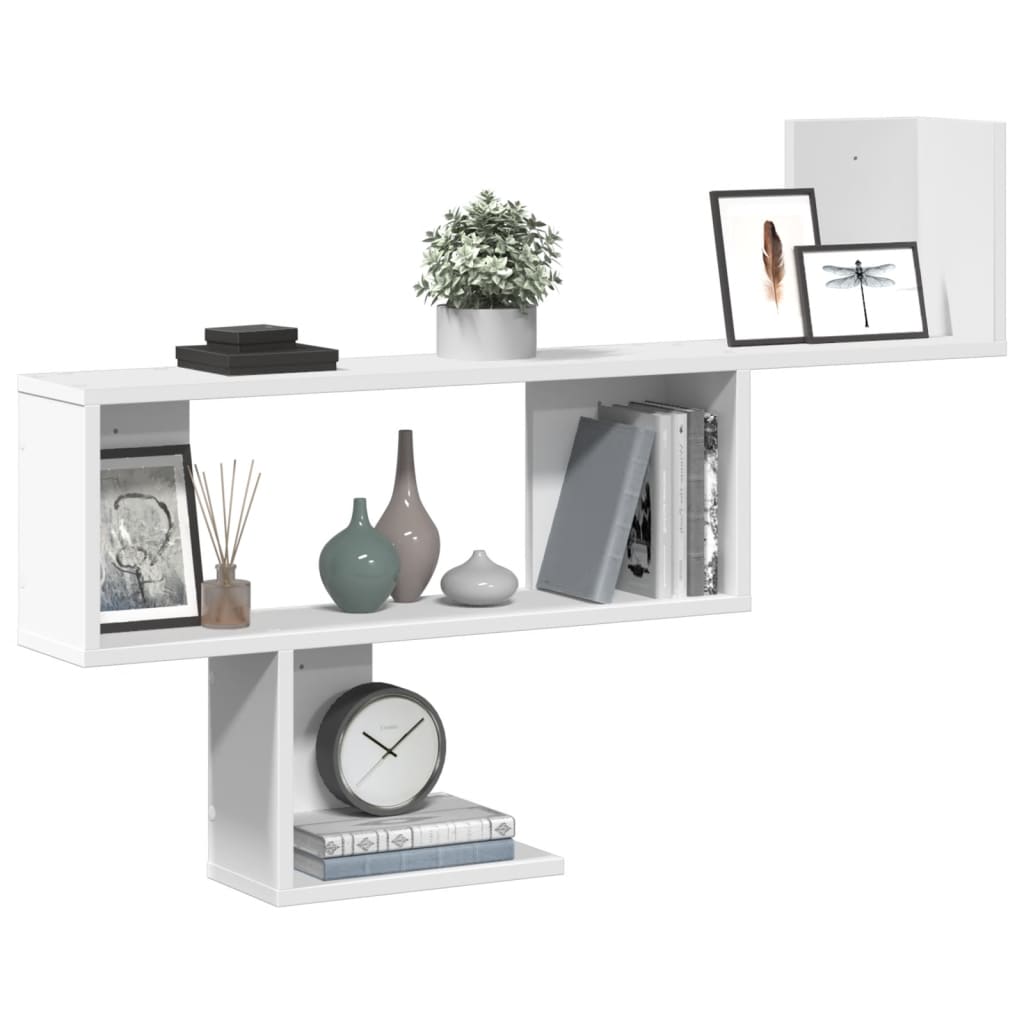 vidaXL Raft de perete, alb, 100x15x70 cm, lemn prelucrat