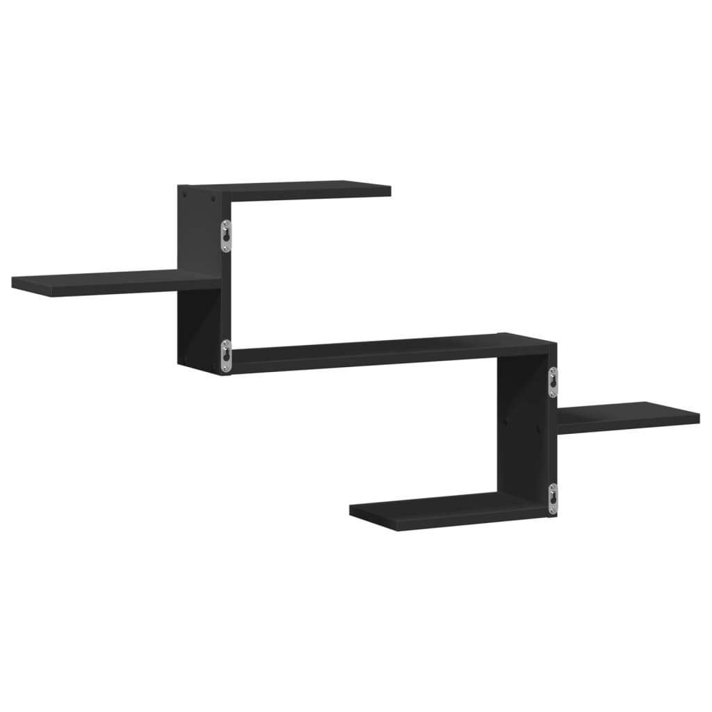 vidaXL Raft de perete, negru, 104x15x49 cm, lemn prelucrat vidaXL Raft de perete, negru, 104x15x49 cm, lemn prelucrat