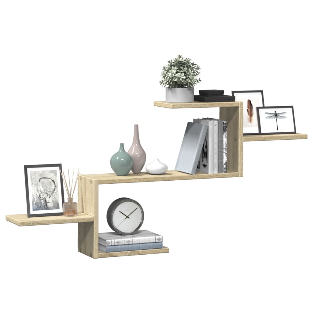 vidaXL Raft de perete, stejar sonoma, 104x15x49 cm, lemn prelucrat