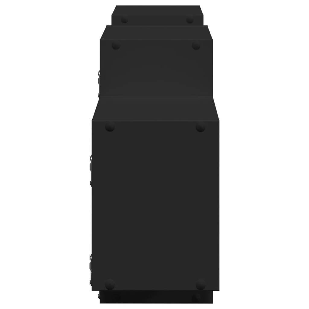 vidaXL Raft de perete, negru, 129x18x42 cm, lemn prelucrat vidaXL Raft de perete, negru, 129x18x42 cm, lemn prelucrat