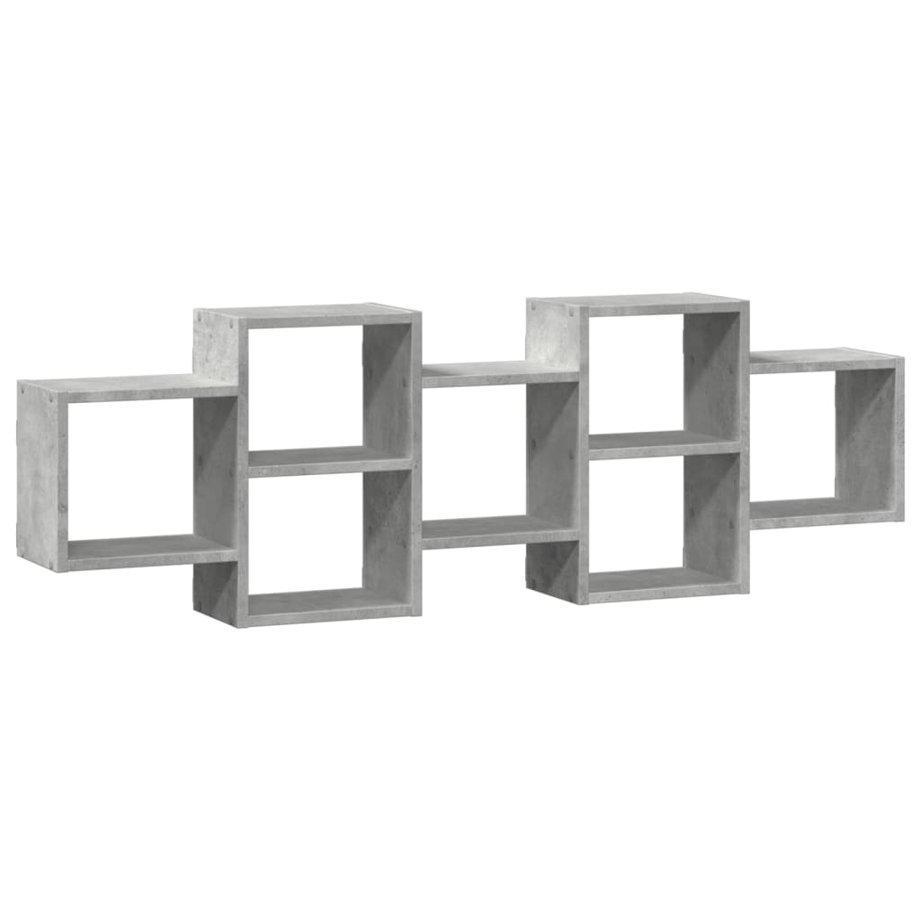 vidaXL Raft de perete, gri beton, 129x18x42 cm, lemn prelucrat