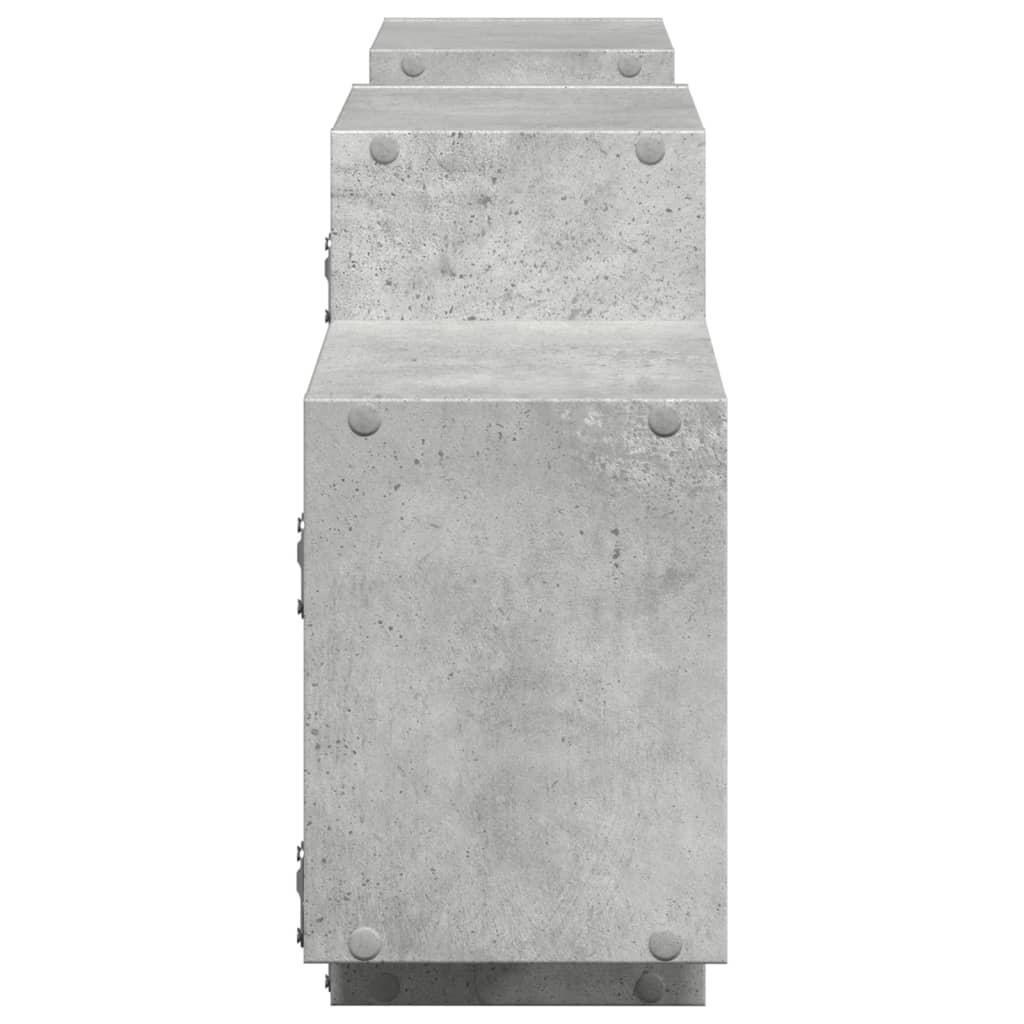 vidaXL Raft de perete, gri beton, 129x18x42 cm, lemn prelucrat