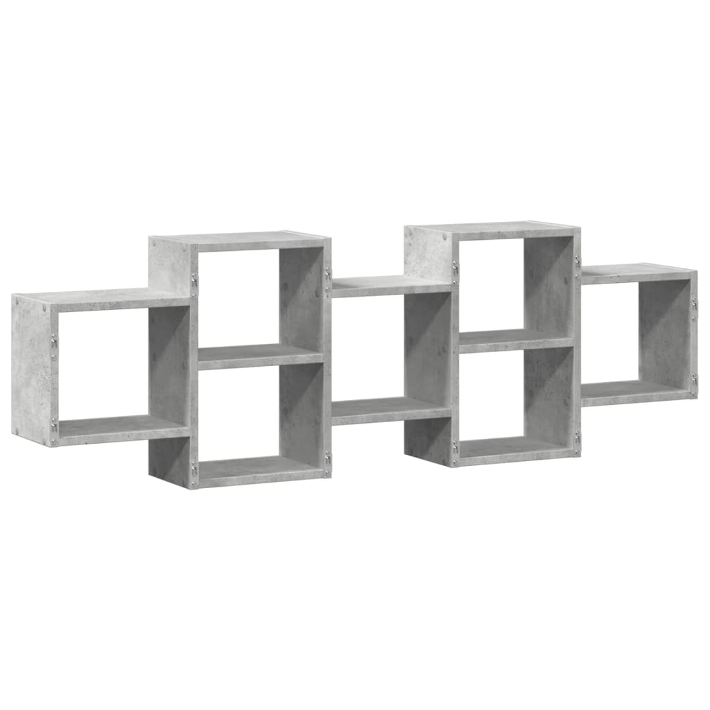 vidaXL Raft de perete, gri beton, 129x18x42 cm, lemn prelucrat