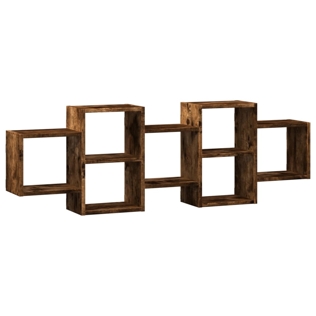 vidaXL Raft de perete, stejar fumuriu, 129x18x42 cm, lemn prelucrat vidaXL Raft de perete, stejar fumuriu, 129x18x42 cm, lemn prelucrat