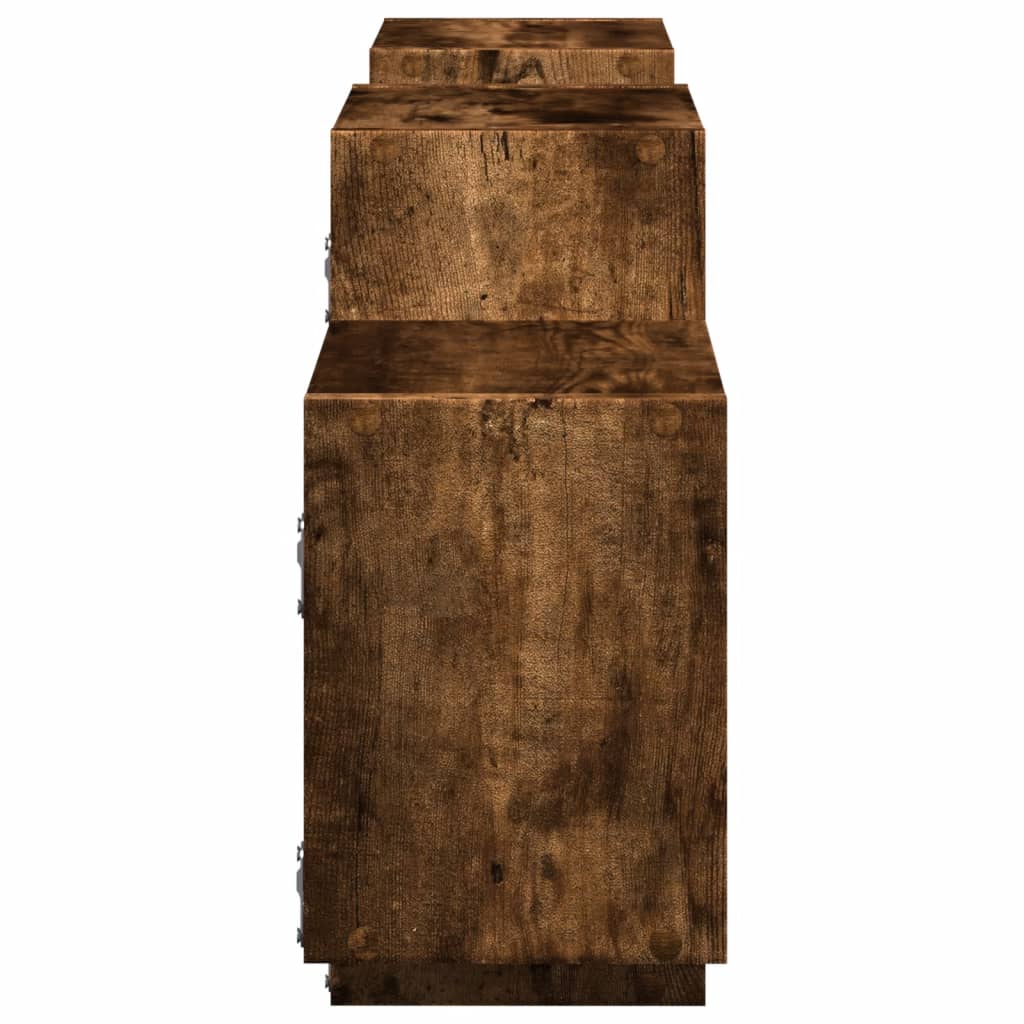 vidaXL Raft de perete, stejar fumuriu, 129x18x42 cm, lemn prelucrat vidaXL Raft de perete, stejar fumuriu, 129x18x42 cm, lemn prelucrat
