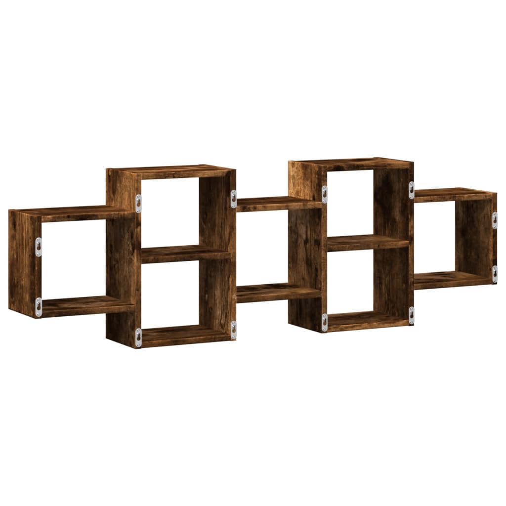 vidaXL Raft de perete, stejar fumuriu, 129x18x42 cm, lemn prelucrat vidaXL Raft de perete, stejar fumuriu, 129x18x42 cm, lemn prelucrat