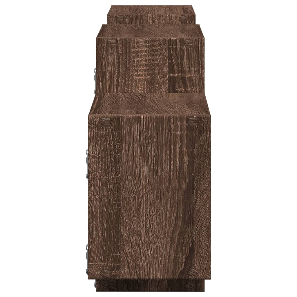 vidaXL Raft de perete, stejar maro, 129x18x42 cm, lemn prelucrat vidaXL Raft de perete, stejar maro, 129x18x42 cm, lemn prelucrat