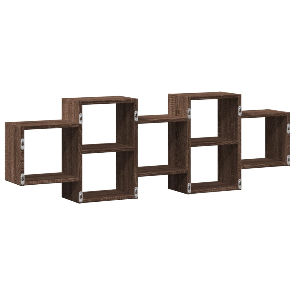 vidaXL Raft de perete, stejar maro, 129x18x42 cm, lemn prelucrat vidaXL Raft de perete, stejar maro, 129x18x42 cm, lemn prelucrat
