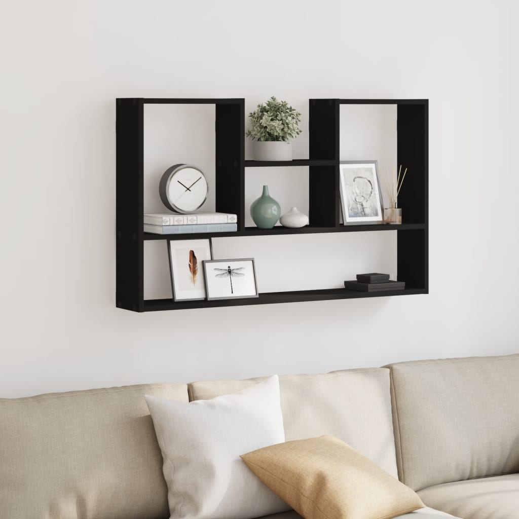vidaXL Raft de perete, negru, 99x15x60 cm, lemn prelucrat vidaXL Raft de perete, negru, 99x15x60 cm, lemn prelucrat