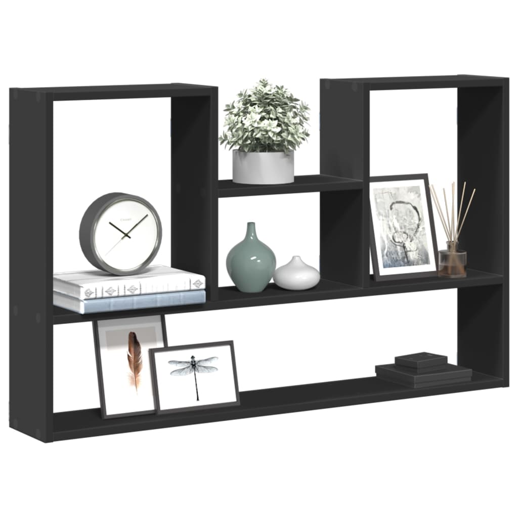 vidaXL Raft de perete, negru, 99x15x60 cm, lemn prelucrat vidaXL Raft de perete, negru, 99x15x60 cm, lemn prelucrat