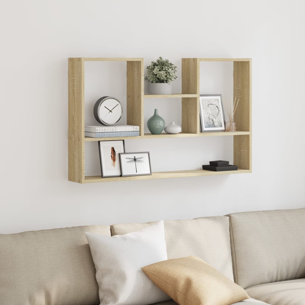vidaXL Raft de perete, stejar sonoma, 99x15x60 cm, lemn prelucrat