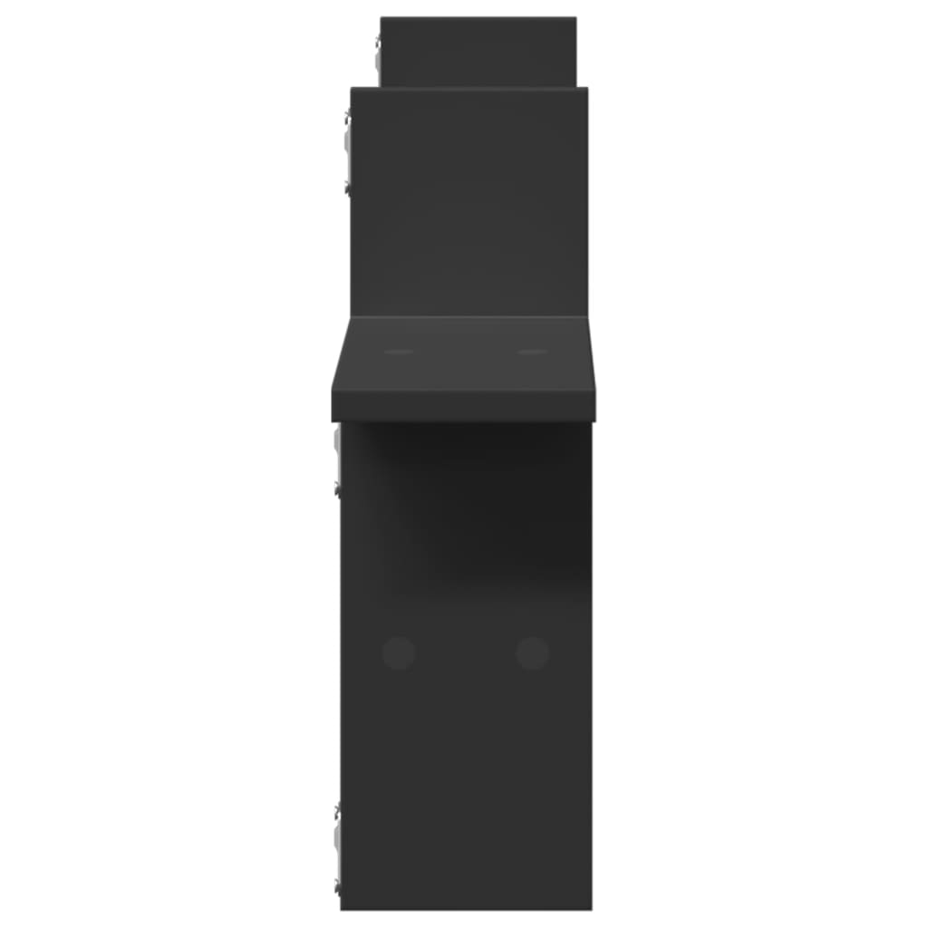 vidaXL Rafturi de perete, 2 buc., negru, 38x12x38 cm, lemn prelucrat