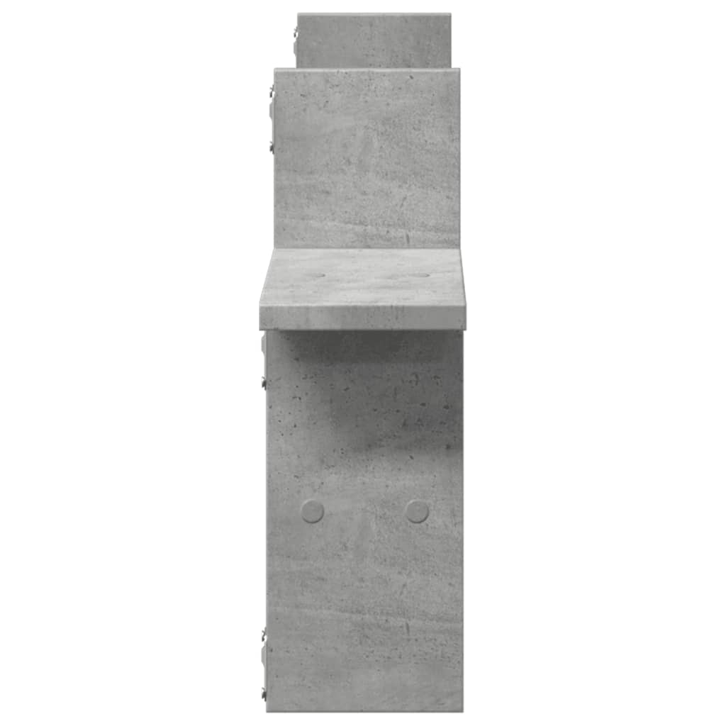 vidaXL Rafturi perete, 2 buc., gri beton, 38x12x38 cm, lemn prelucrat