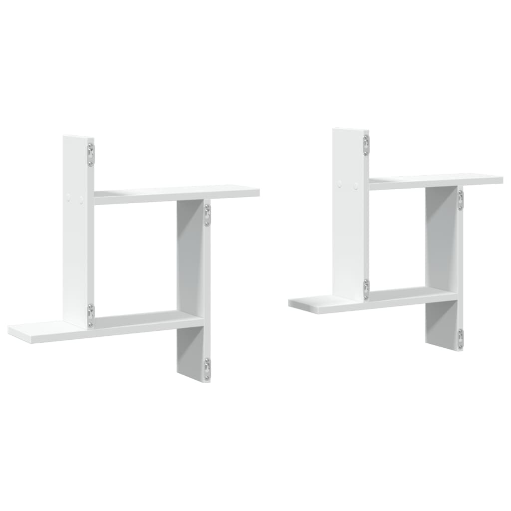 vidaXL Rafturi de perete, 2 buc., alb, 50x12x50 cm, lemn prelucrat