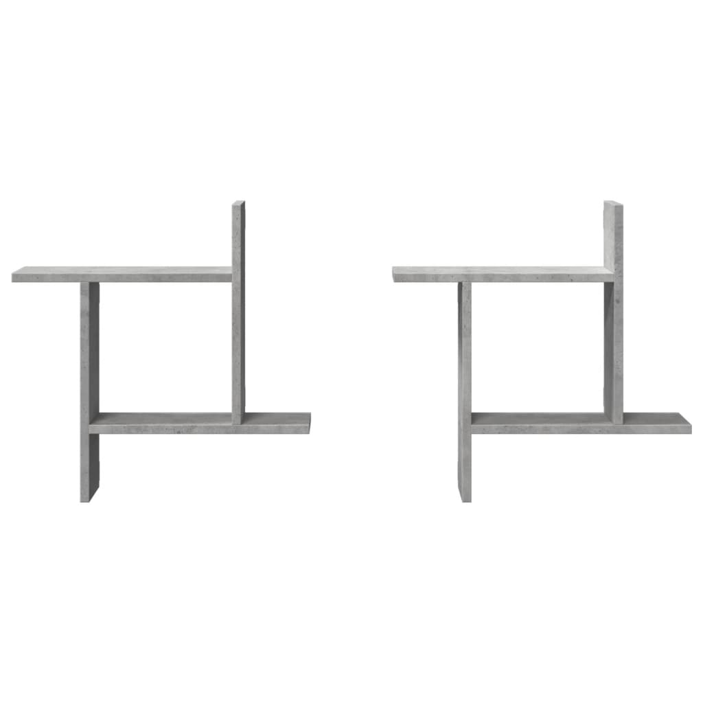 vidaXL Rafturi perete, 2 buc., gri beton, 50x12x50 cm, lemn prelucrat vidaXL Rafturi perete, 2 buc., gri beton, 50x12x50 cm, lemn prelucrat