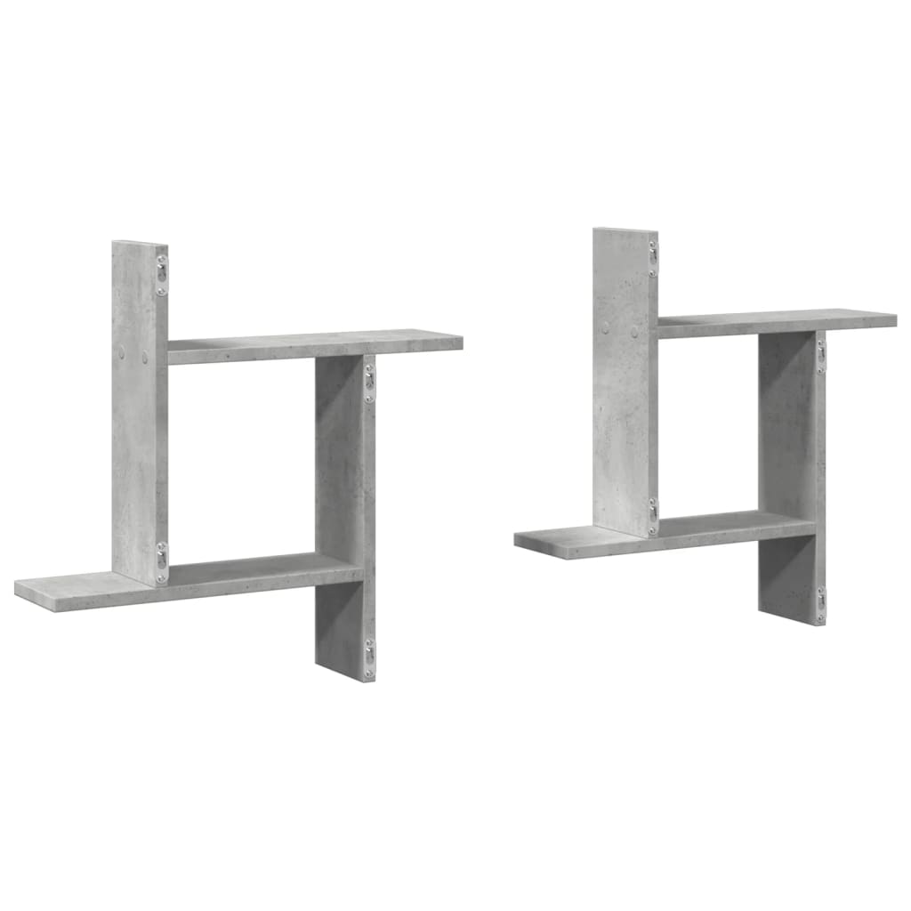 vidaXL Rafturi perete, 2 buc., gri beton, 50x12x50 cm, lemn prelucrat vidaXL Rafturi perete, 2 buc., gri beton, 50x12x50 cm, lemn prelucrat