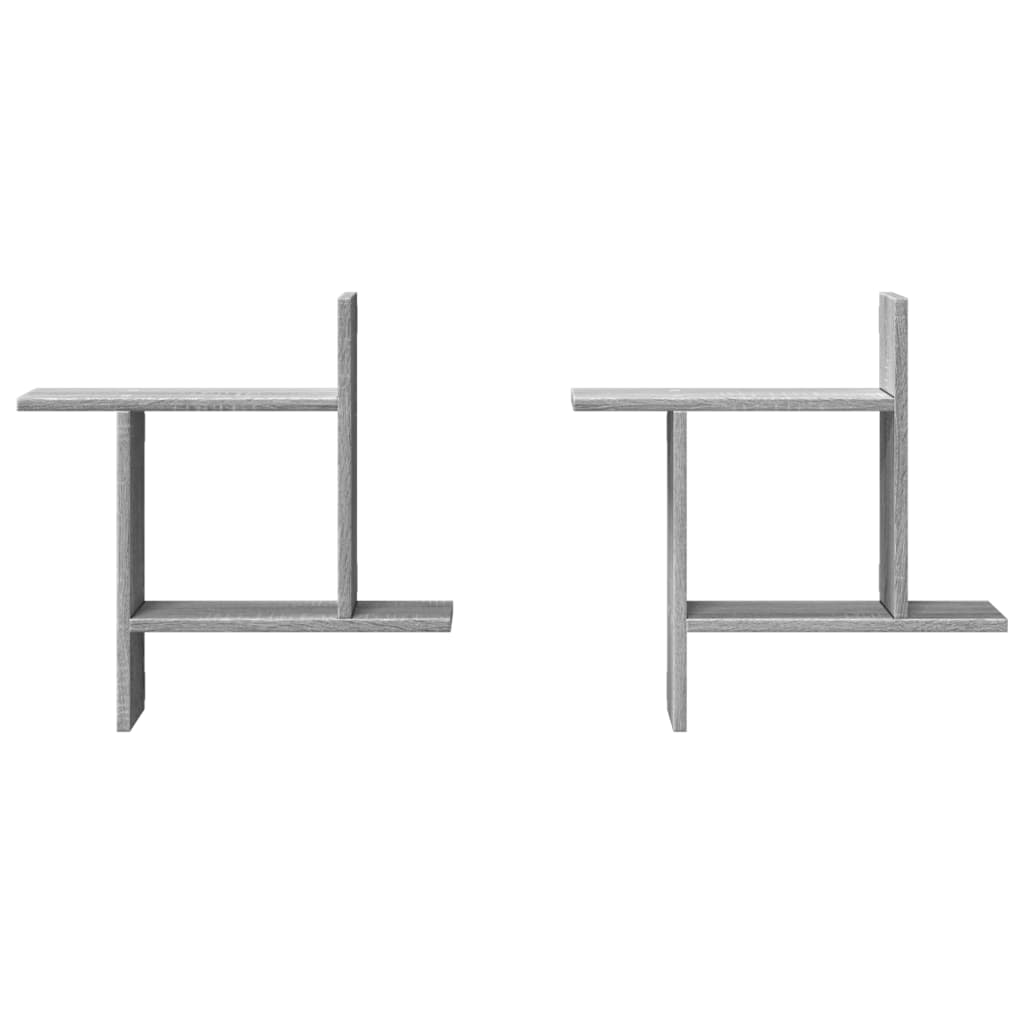 vidaXL Rafturi de perete 2 buc. gri sonoma, 50x12x50 cm lemn prelucrat vidaXL Rafturi de perete 2 buc. gri sonoma, 50x12x50 cm lemn prelucrat