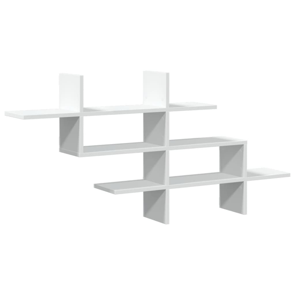 vidaXL Raft de perete, alb, 124,5x18x60,5 cm, lemn prelucrat