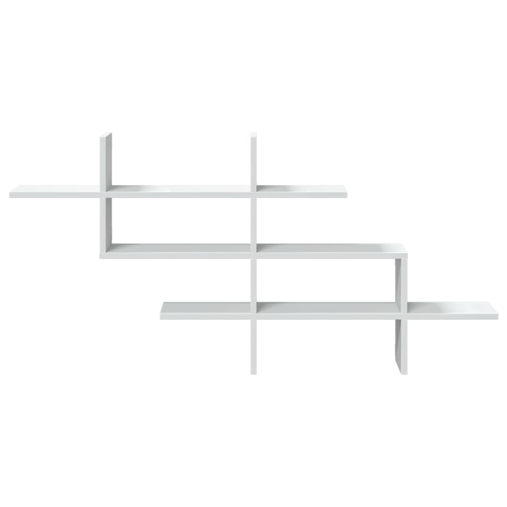 vidaXL Raft de perete, alb, 124,5x18x60,5 cm, lemn prelucrat