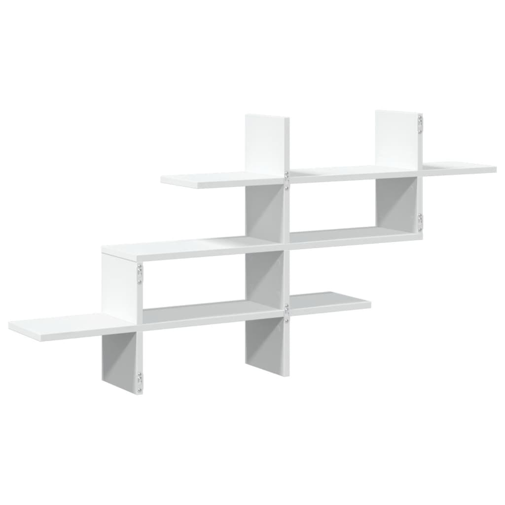 vidaXL Raft de perete, alb, 124,5x18x60,5 cm, lemn prelucrat