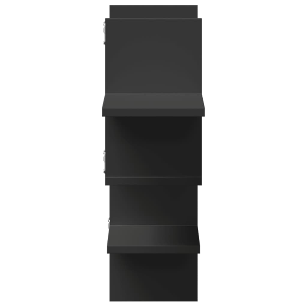 vidaXL Raft de perete, negru, 124,5x18x60,5 cm, lemn prelucrat vidaXL Raft de perete, negru, 124,5x18x60,5 cm, lemn prelucrat