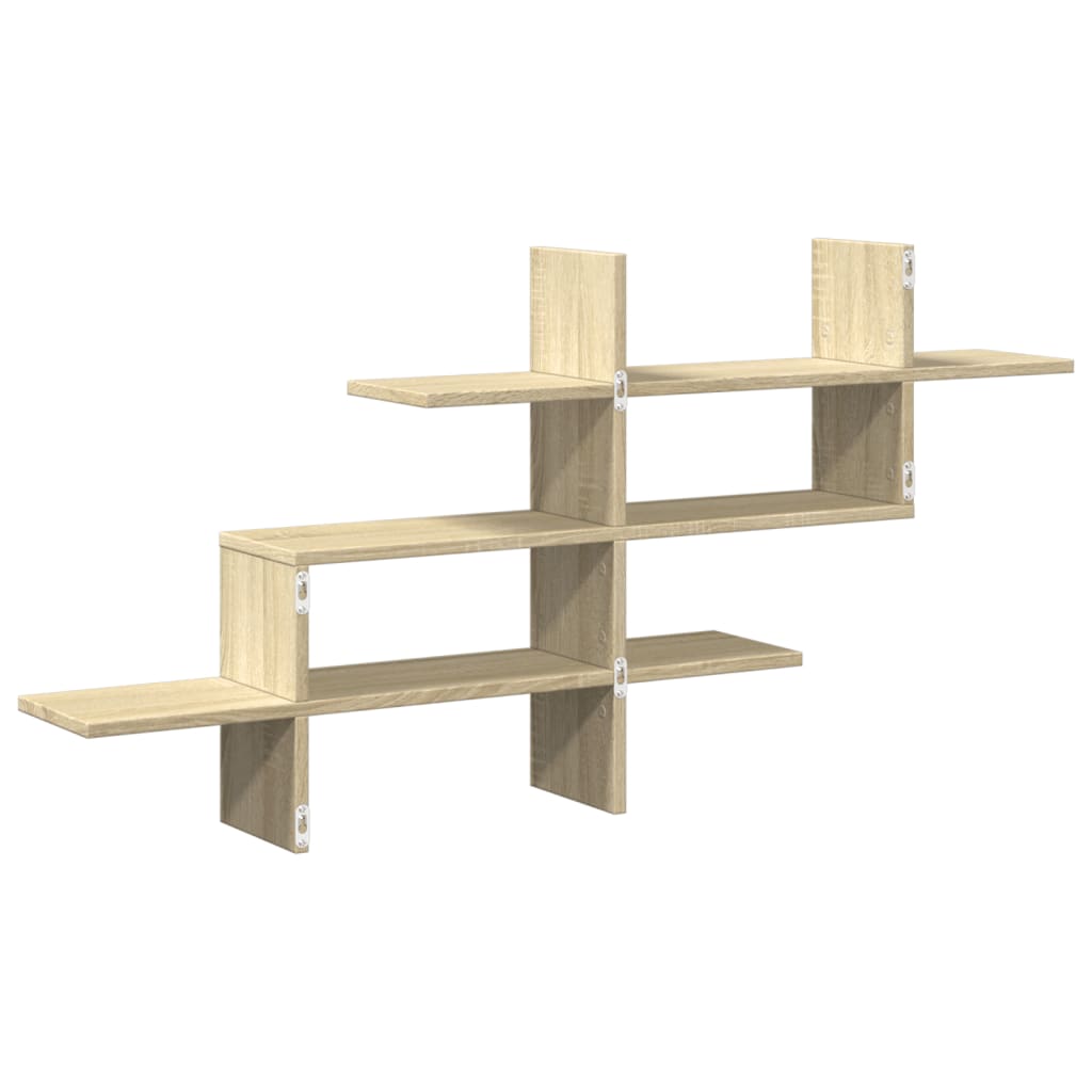 vidaXL Raft de perete, stejar sonoma, 124,5x18x60,5 cm, lemn prelucrat