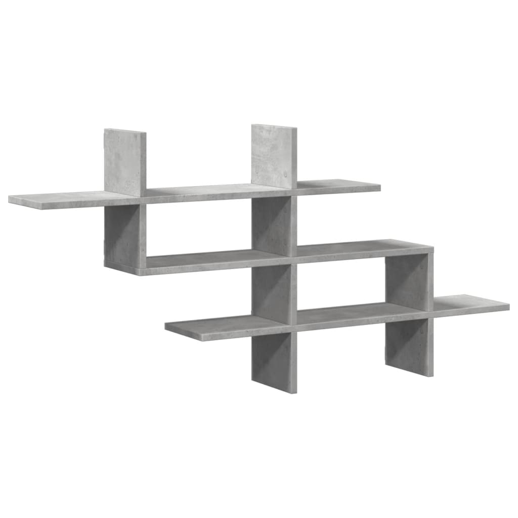 vidaXL Raft de perete, gri beton, 124,5x18x60,5 cm, lemn prelucrat