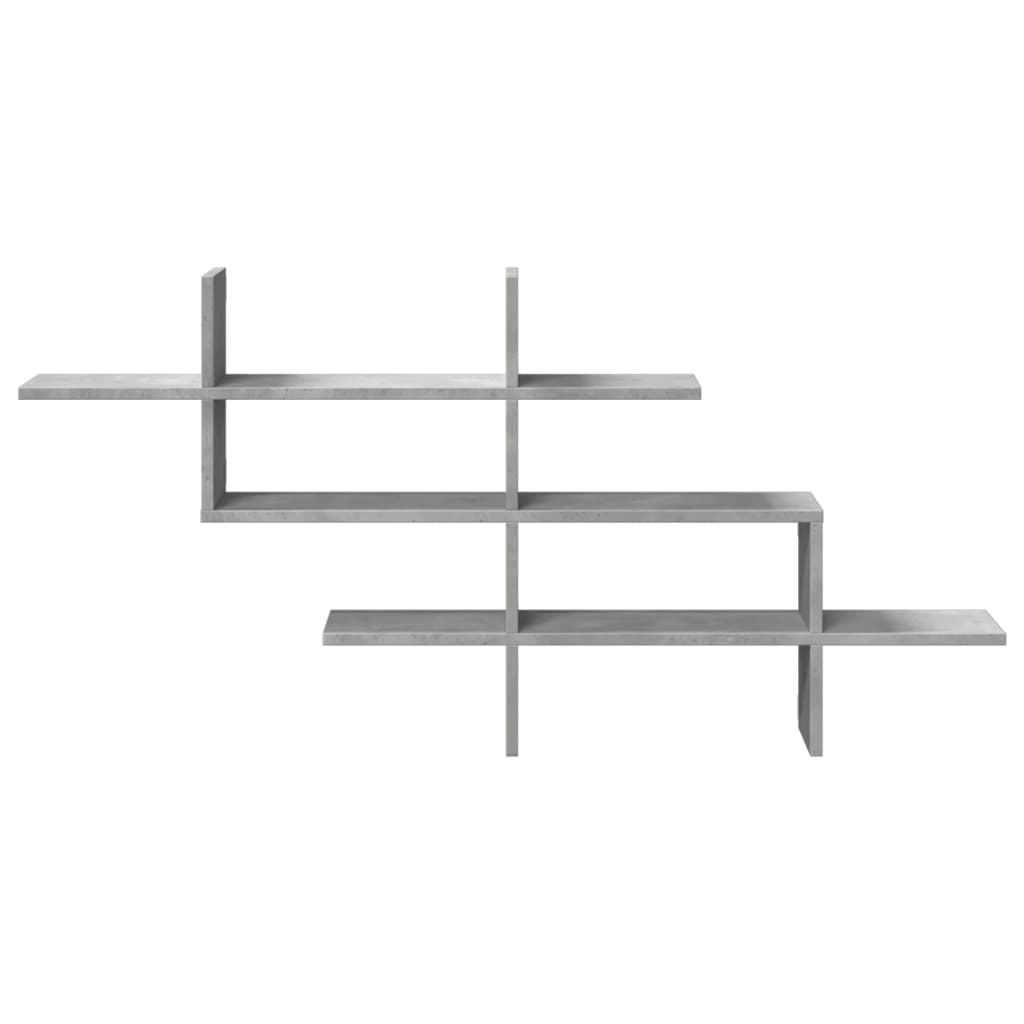 vidaXL Raft de perete, gri beton, 124,5x18x60,5 cm, lemn prelucrat