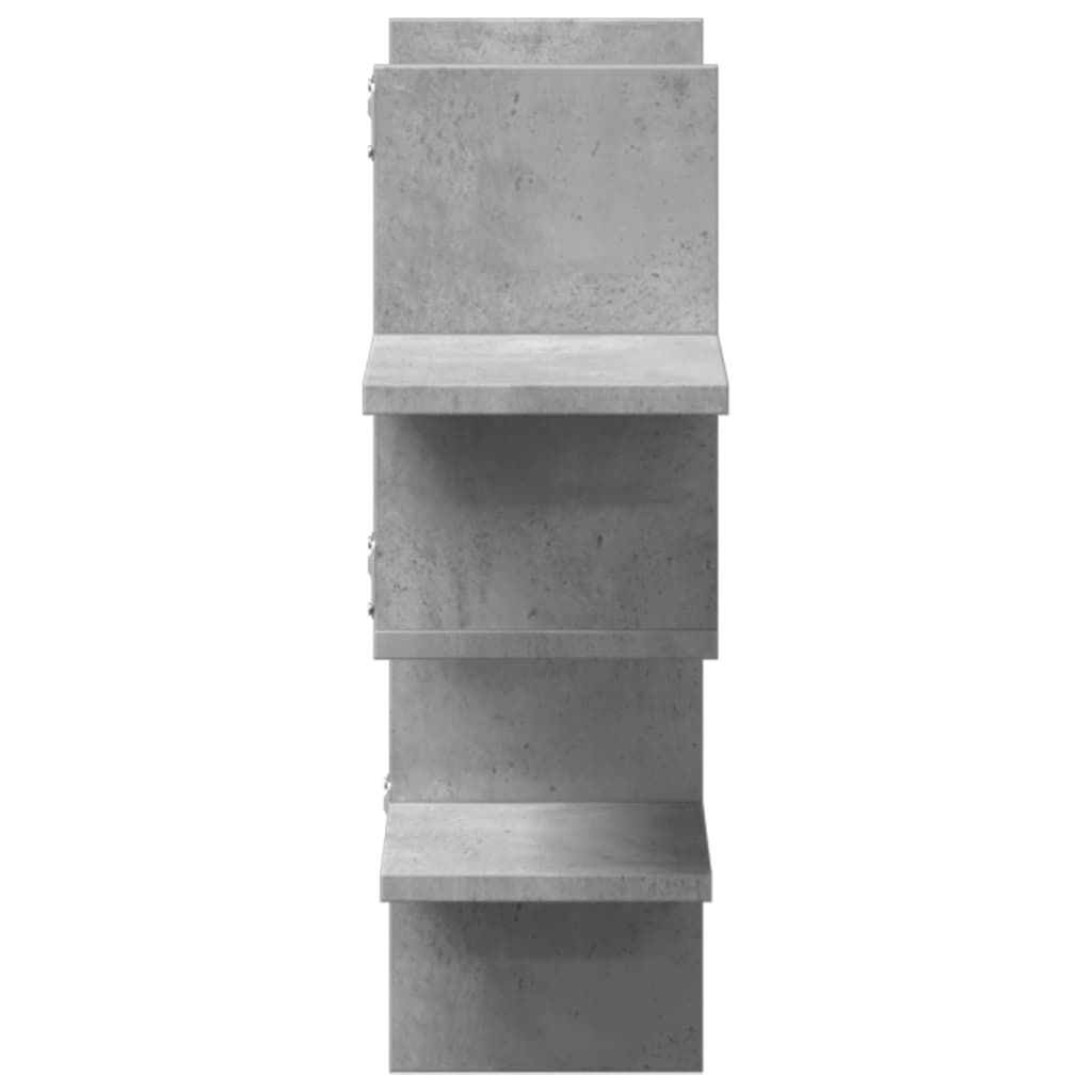 vidaXL Raft de perete, gri beton, 124,5x18x60,5 cm, lemn prelucrat