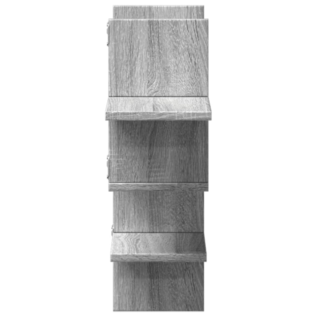 vidaXL Raft de perete, gri sonoma, 124,5x18x60,5 cm, lemn prelucrat