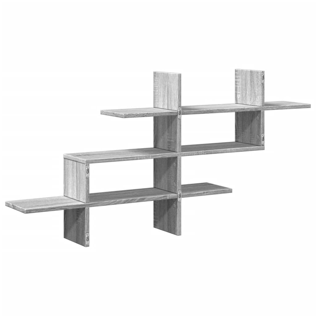 vidaXL Raft de perete, gri sonoma, 124,5x18x60,5 cm, lemn prelucrat