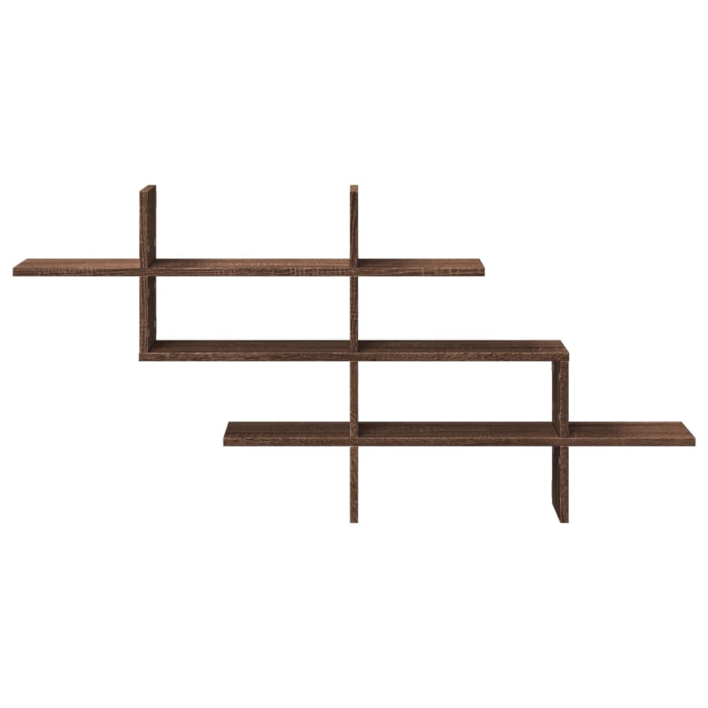 vidaXL Raft de perete, stejar maro, 124,5x18x60,5 cm, lemn prelucrat vidaXL Raft de perete, stejar maro, 124,5x18x60,5 cm, lemn prelucrat