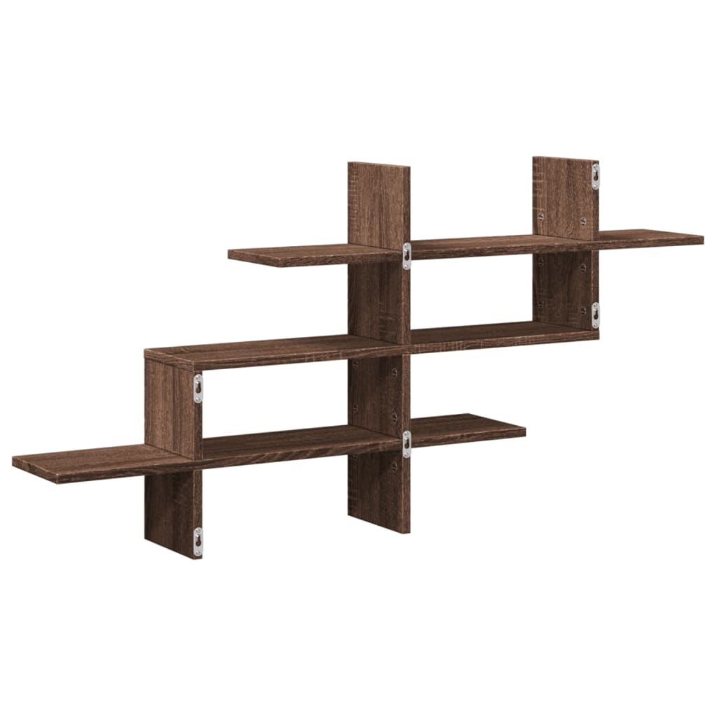 vidaXL Raft de perete, stejar maro, 124,5x18x60,5 cm, lemn prelucrat vidaXL Raft de perete, stejar maro, 124,5x18x60,5 cm, lemn prelucrat