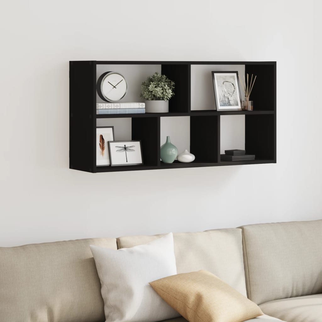 vidaXL Raft de perete, negru, 100x25x50 cm, lemn prelucrat vidaXL Raft de perete, negru, 100x25x50 cm, lemn prelucrat