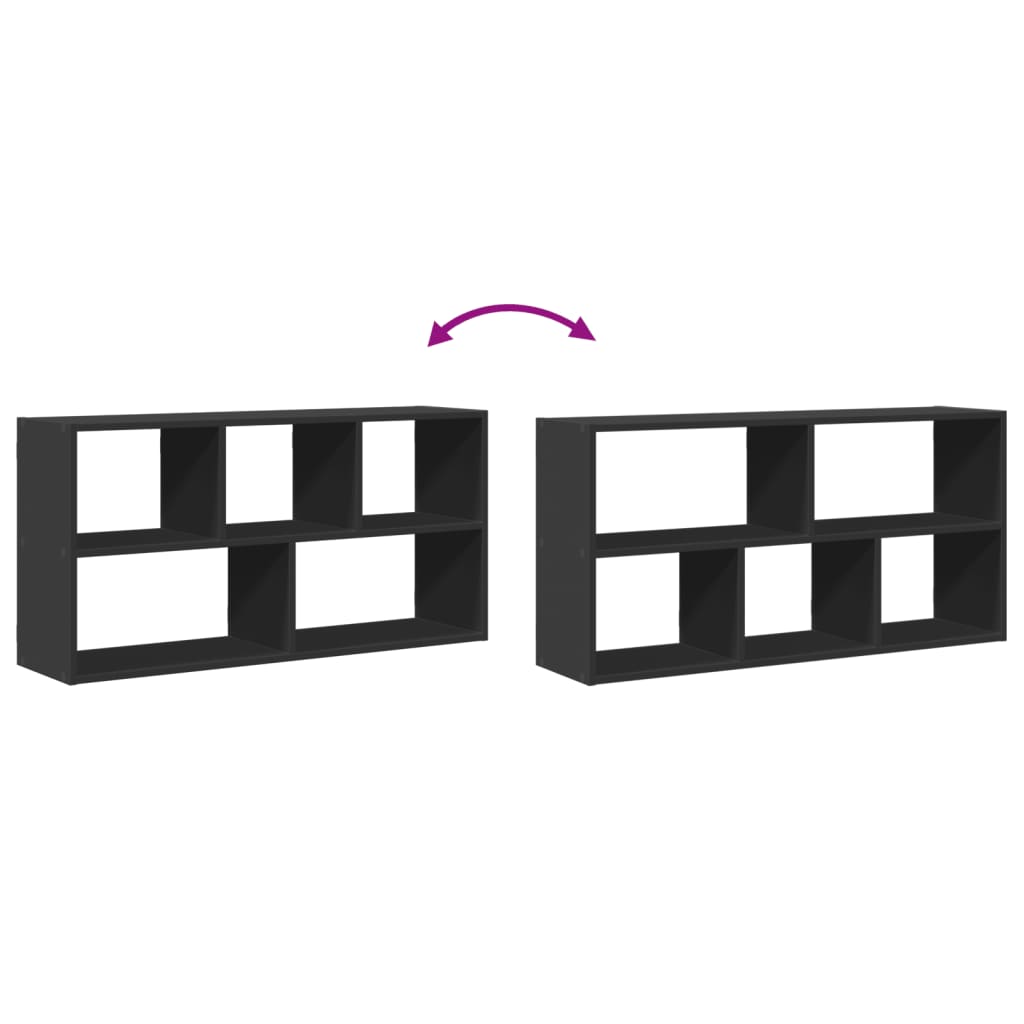 vidaXL Raft de perete, negru, 100x25x50 cm, lemn prelucrat vidaXL Raft de perete, negru, 100x25x50 cm, lemn prelucrat