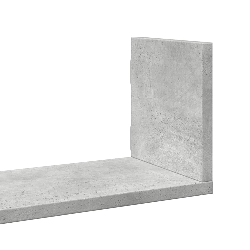 vidaXL Rafturi perete, 3 buc., gri beton, 58x18x18 cm, lemn prelucrat